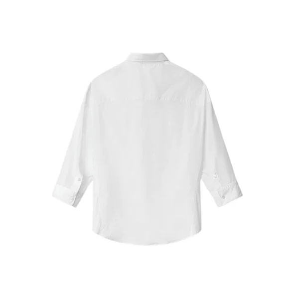 Camicia In Cotone Over Piu' Lunga Sul Retro Con Etichetta Sul Polso Bianco HINNOMINATE