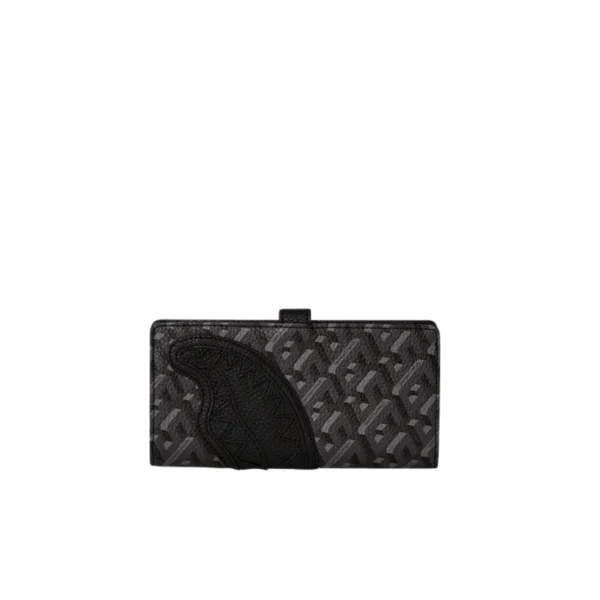 Portafoglio senza portamonete Sprayground 3DSG BLACKOUT LONG SINGLE FOLD WALLET Nero