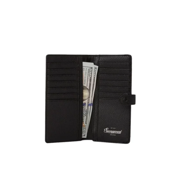 Portafoglio senza portamonete Sprayground 3DSG BLACKOUT LONG SINGLE FOLD WALLET Nero